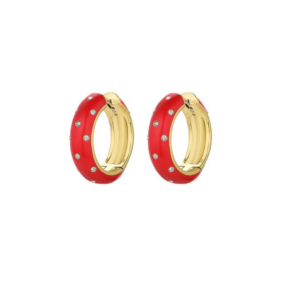 GORJANA Noel Shimmer Hoops in Gold & Red - Picture 1 of 7